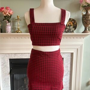 Forever 21 Red and Black Mini Pencil Skirt Night Out